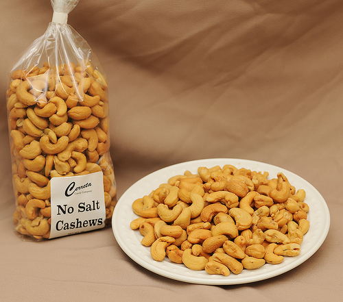 Roasted No Salt Cashews 1 lb. Bag.