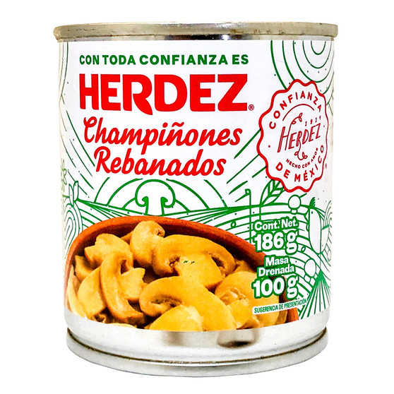 Herdez champiñones rebanados 186 g