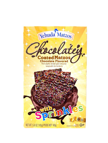 Yehuda chocolate coated matzo with sprinkles 165 grs