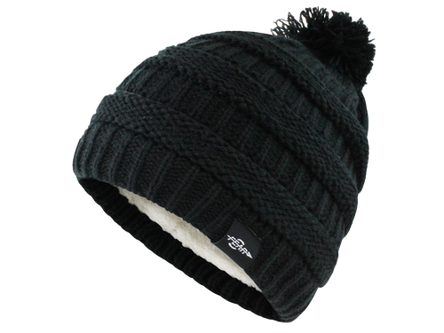 Fear0 NJ Warmest Plush Insulated Lining Knit Cable Pom-Pom Beanie Hat Women