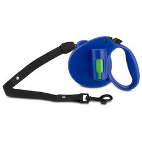 PAW Bio Retractable Leash with Green Pick-up Bags, Blue