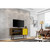 Manhattan Comfort Liberty 42.52" Mid-Century Modern TV Stand with 2 Shelves and 1 Door in Rustic Brown and Yellow