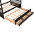 Full size Wooden House Bed with Trundle and 3 Storage Drawers