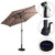 9 Feet Patio LED Solar Umbrella with Crank