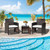3 Pieces Patio Wicker Furniture Set with Storage Table and Protective Cover