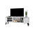 Manhattan Comfort Doyers 62.20 Mid-Century Modern TV Stand in White and Marble Stamp