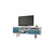 Manhattan Comfort Liberty 70.86" Mid-Century Modern TV Stand with 4 Shelving Spaces and 1 Drawer in White and Aqua Blue with Solid Wood Legs
