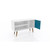 Manhattan Comfort Liberty 42.52" Mid-Century Modern TV Stand with 2 Shelves and 1 Door in White and Aqua Blue