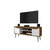 Manhattan Comfort Bradley 62.99 TV Stand Rustic Brown and White with 2 Media Shelves and 2 Storage Shelves in Rustic Brown and White with Solid Wood Legs