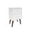 Manhattan Comfort Liberty Mid-Century Modern Nightstand 2.0 with 2 Full Extension Drawers in White with Solid Wood Legs