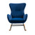 Velvet Fabric Padded Seat Rocking Chair With High Backrest And Armrests