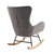 Velvet Fabric Padded Seat Rocking Chair With High Backrest And Armrests