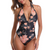 One Piece Orange Floral Pattern Swimsuit