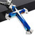 Mens Steel Cross Pendant Necklace