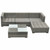 5 Piece Garden Lounge Set with Cushions Poly Rattan Gray