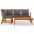 4 Piece Garden Lounge Set with Cushion Solid Acacia Wood