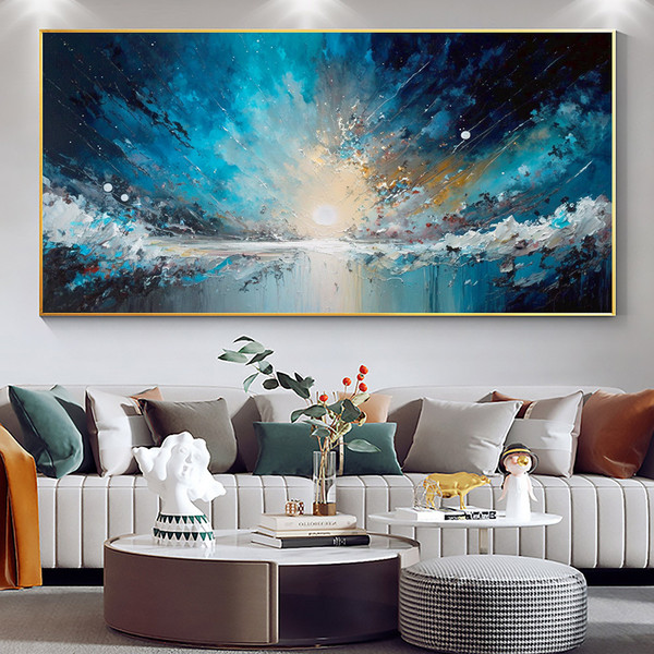 Handmade Oil Painting Nebula oil Painting On Canvas Original Abstract Colorful Starry Painting Textured Cloud Art Custom Large Wall Art Living room Wall Decor