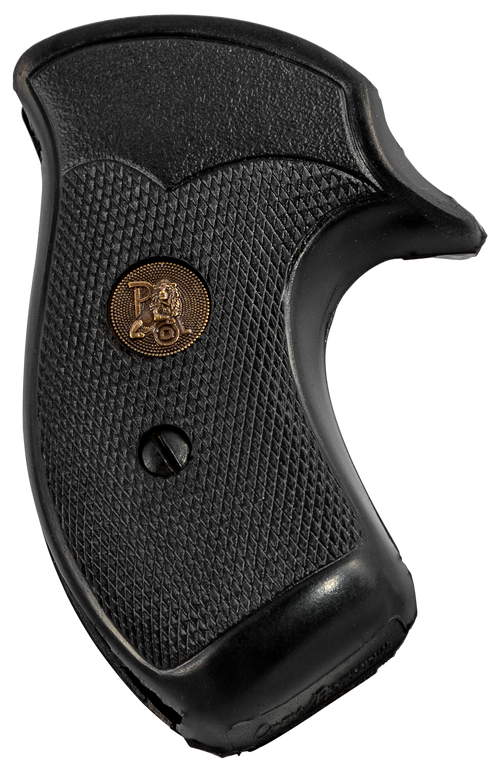 Pachmayr Compact Grip Checkered Black Rubber for S&W J Frame Round Butt - 03254