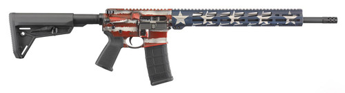 Ruger AR-556 MPR 5.56 NATO 18" 30rd Rifle, American Flag Cerakote - RUG 8538