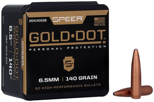 Speer Gold Dot 6.5mm .264 140 Grain Soft Point Reloading Bullets - 264140