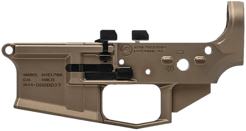 Aero Precision M4E1 Pro Stripped Lower Receiver, 5.56 NATO, Semi-Auto, Kodiak Brown Anodized - APAR600032AC