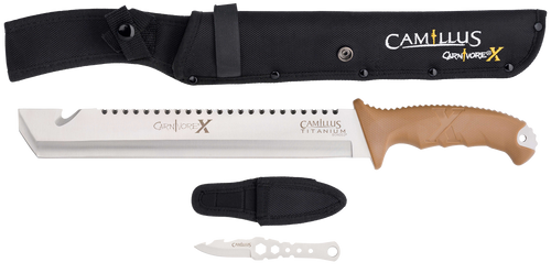 Camillus Carnivore Fixed Blade Knife, Brown - 19236-003