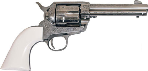 Cimarron Frontier .357 Mag 4.75" Revolver, Nickel/Ivory - PP400LNI
