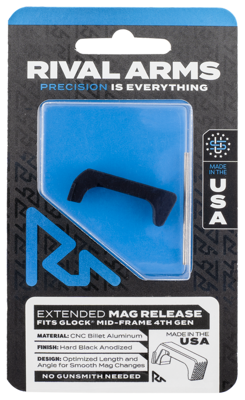 Rival Arms Extended Magazine Release for Glock Gen 4, Black Anodized - RA72G002A