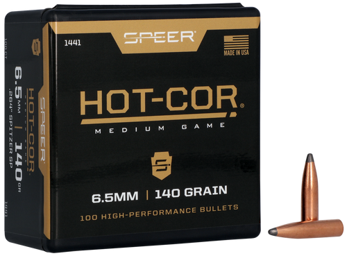 Speer Hot-Cor 264 Cal 140gr Spitzer Soft Point Reloading Bullets - 1441