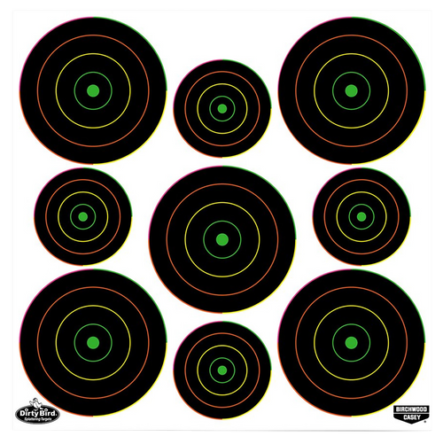 Birchwood Casey Dirty Bird Bullseye Tagboard Hanging Pistol/Rifle Targets Black/Green - 35828