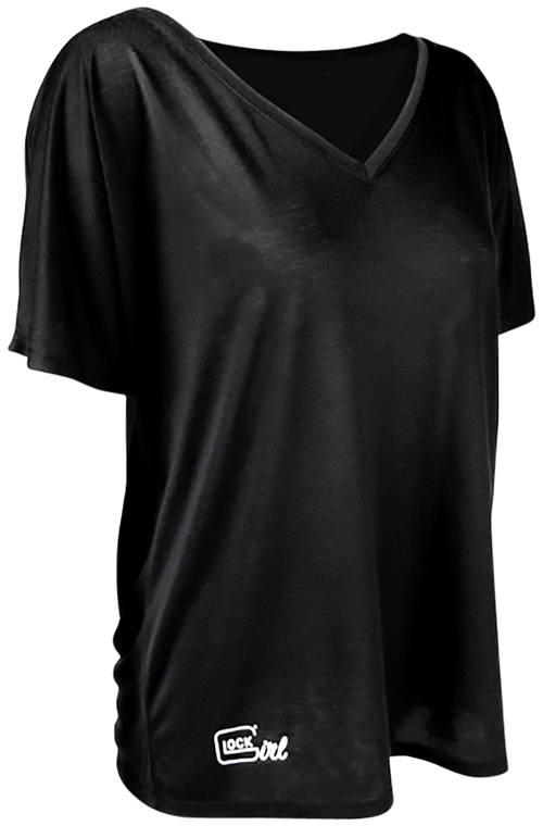 Glock Girl Relaxed Short Sleeve V-Neck Shirt, Black - AP960354