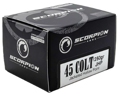 Scorpion 45 LC 250gr JHP Handgun Ammo, 20rd - 45C250JHP-S20