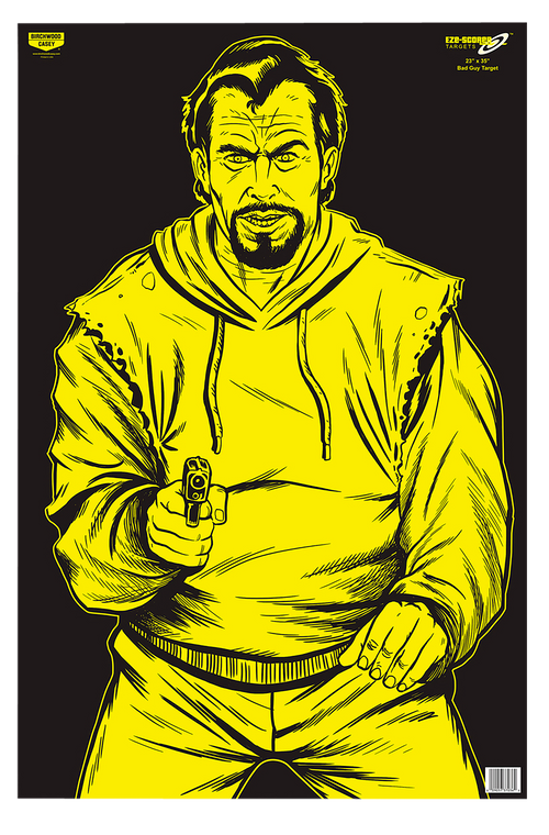 Birchwood Casey EZE-Scorer Silhouette Paper Targets, Black/Yellow - 37036