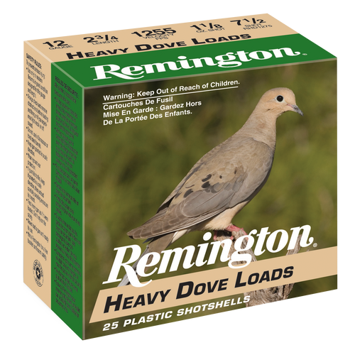 Remington Heavy Dove Loads Plastic 12 Gauge 1 1/8 oz #7.5 Shot 25 Round Box - 28755
