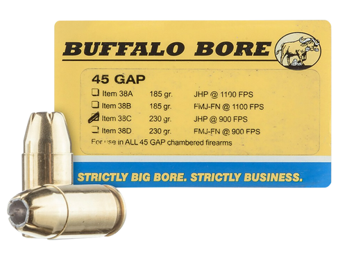Buffalo Bore Ammunition Personal Defense Strictly Business 45 GAP 230gr Jacketed Hollow Point - 38C20
