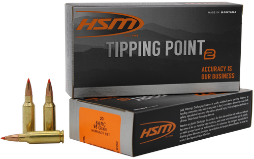 HSM Tipping Point Super Shock Tip 6mm ARC 95gr Rifle Ammo, 20rd Box - 6ARC2N