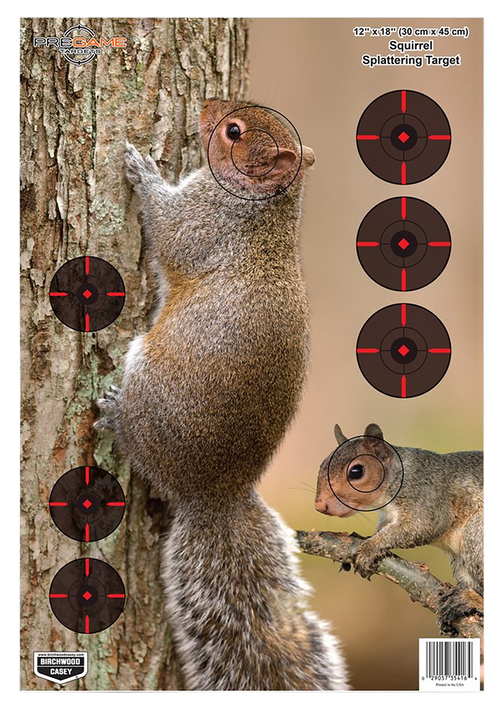 Birchwood Casey Pregame Squirrel Paper Target 12" x 18" 8 Pack - 35406