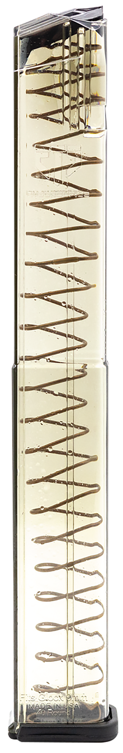 Elite Tactical Systems Group Glock 17/19/26/34/45 9mm 40rd Handgun Magazine, Clear Polymer - GLK1840