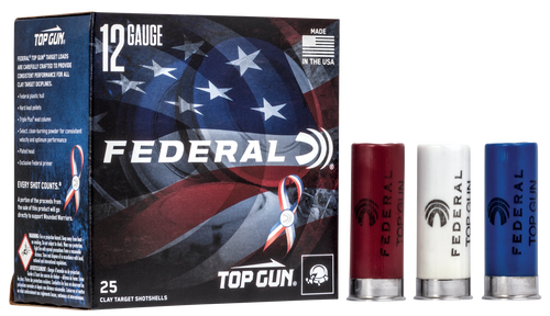 Federal Top Gun Plastic 12 Gauge 2.75" #8 Shot 25 Round Box - TGL12US8USA