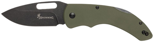 Browning Hidden Hollow EDC Large Folding Knife, OD Green - 3220506B