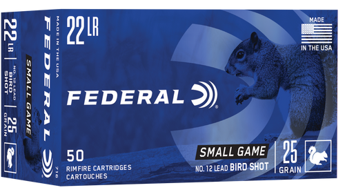 Federal Game-Shok Brass .22 LR 25gr #12 Lead Bird Shot 50 Round Box - 716