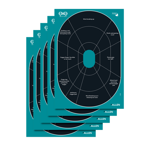 Girls With Guns Splash Adhesive Oval Target 12"x18" Black/Teal 5-Pack - 15283
