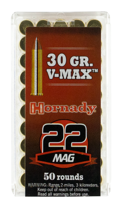Hornady Brass .22 WMR 30gr V-Max 50 Round Box - 83202