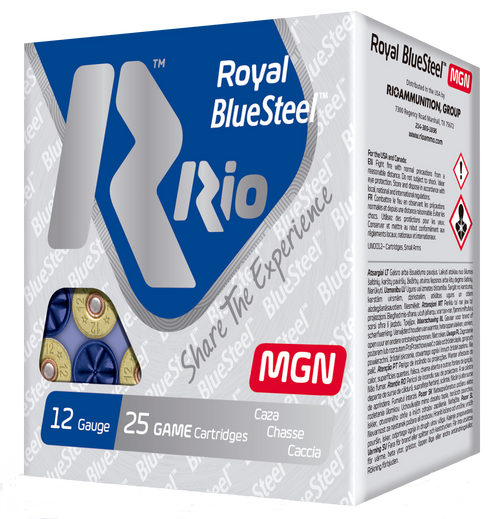 Rio Ammunition Royal BlueSteel Magnum 12 Gauge 3" 1 1/4 oz #3 Steel Shot 25 Round Box - RBSM363