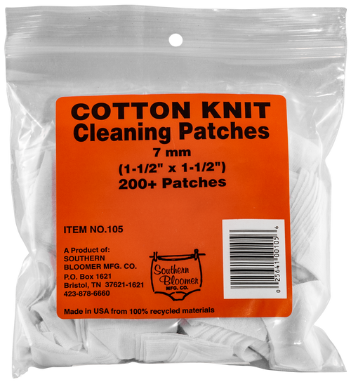 Southern Bloomer 7mm Cleaning Patches Cotton 200 Per Pack - 105