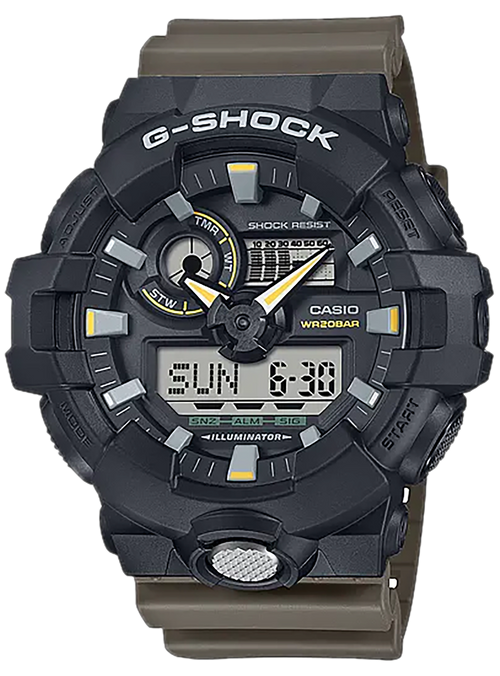 G-Shock GA710TU1A3CR Analog-Digital Watch, Green - GA710TU1A3CR