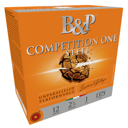 B&P Competition One Plastic 12 Gauge 2.75" 1oz #7.5 Steel Shot 25 Round Box - 12B1GCP7