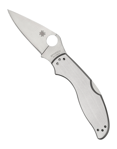 Spyderco UpTern Folding Knife, Silver - C261P