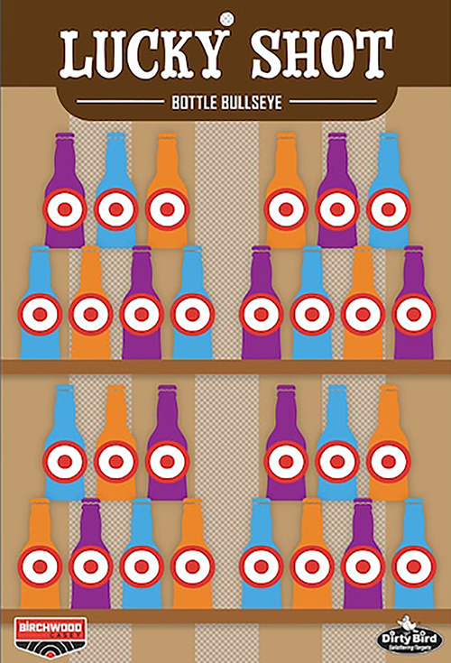 Birchwood Casey Dirty Bird Lucky Shot Bottles Target 12" x 18" 6 Pack - BC-35772