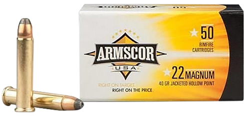 Armscor Brass 22 WMR 40gr JHP 50 Round Box - FAC22M1N